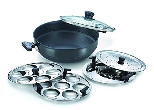 Prestige Aluminum Multi Kadai, 3 Litres/280mm, Black