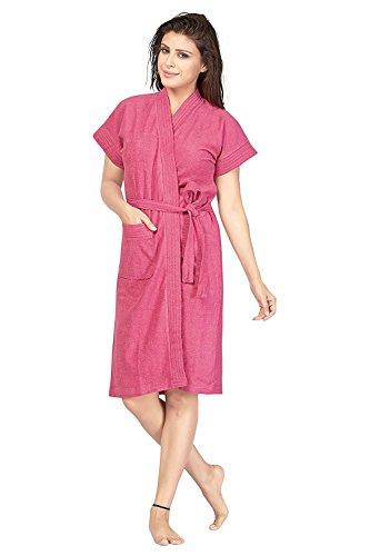 FeelBlue Cotton Women's Bathrobes (Magenta Free Size) - NEIGHBOUR JOY