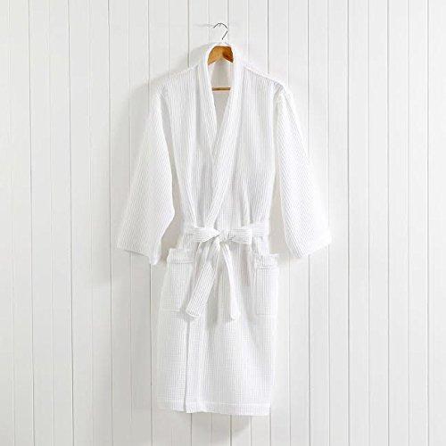 Linenwalas Super Comfort Unisex Waffle Bathrobe - (White) (Adult/Medium) - NEIGHBOUR JOY