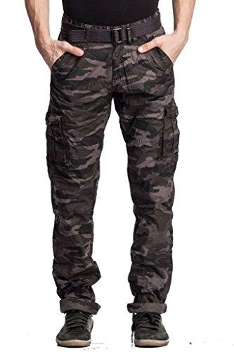 Vbirds Dark Black Men's Cotton Cargo Pants