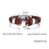 Hot And Bold Stylish Anchor Charm Genuine Leather Wrap Multilayer Bracelet For Men / Boys - NEIGHBOUR JOY