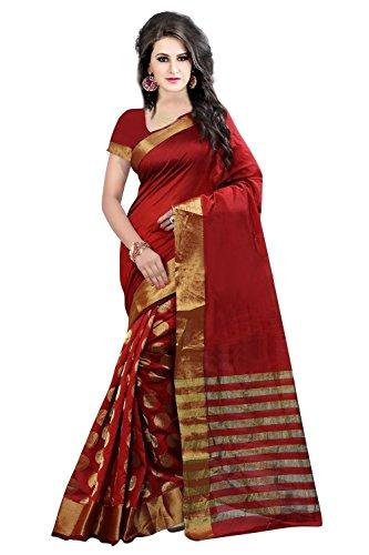 Perfectblue Cotton Silk Saree (Pbred Goli_Red) - NEIGHBOUR JOY