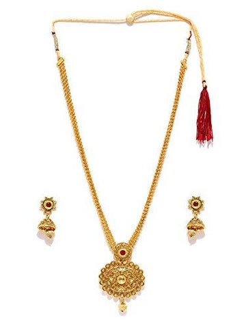 Zaveri Pearls Long Designer Necklace Set For Women - ZPFK4414