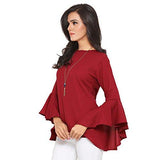 Serein Women'S Top (Ser-I-4_Burgundy_Large) - NEIGHBOUR JOY