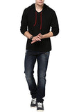 Katso Men's Cotton Hooded Cotton T-Shirt (Katso-Hood-Full-Black-M) - NEIGHBOUR JOY