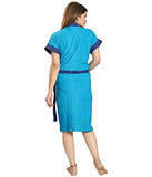 FeelBlue Women Double-Shaded Bathrobes (Firozi-Blue) - NEIGHBOUR JOY