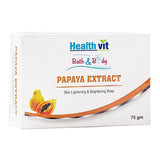 Healthvit Bath and Body Papaya Extract (Kojic Acid and Glutathione) Skin Whitening Soap, 75g  (Pack of 2)