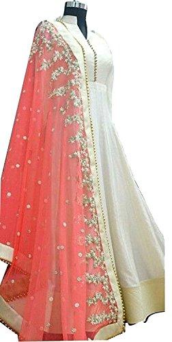 Rangrasiya Women'S Silk Salwar Suit Set (Whitemoti_Pink_Free Size) - NEIGHBOUR JOY