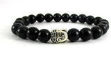 Streetsoul Wraparound Anchor With Old & Rusty Buddha Gold Bead Black (Stack Of 4 pcs.) 8 mm & 6 mm Bead Bracelets For Men.