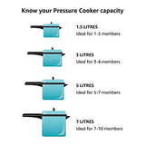 Prestige Deluxe Plus Induction Base Aluminium Pressure Cooker, 5 Litres, Silver