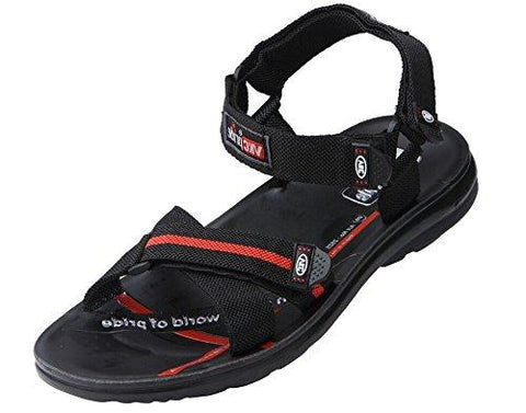 VKC Men's Black Nylon Sandals (3-VP-2525-BK-G08) - 8 UK