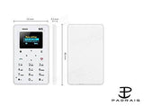 Padraig M5 Mini Card Cell Phones Ultra Thin (CREDIT CARD SIZE) (White)