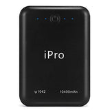 iPro IP1042 10400mAH Power Bank for Tablets and Smartphones (Black) - NEIGHBOUR JOY