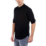 Dennis Lingo Men's Slim Fit Casual Shirt (C201_2_M_Medium_Black) - NEIGHBOUR JOY