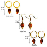 Mens Rudraksha Jewellery Fancy Unisex Style Multicolor Lord Shiva Rudraksha Bali Three Combo Earring Set - NEIGHBOUR JOY