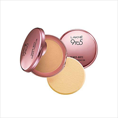 Lakme 9 to 5 Primer with Matte Powder Foundation Compact, Silky Golden, 9g