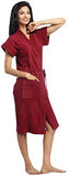 FeelBlue Cotton Bathrobe (Maroon)-Free Size - NEIGHBOUR JOY