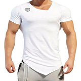 EG White/Black Designer Gym Fit T-Shirt For Men's - NEIGHBOUR JOY