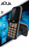 Aqua J1 - 1200 mAh Battery Slim Dual SIM Basic Keypad Mobile Phone with Vibration Feature & Free Earphones - Silver