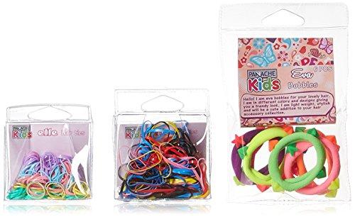 Panache Kids Beauty Queen Combo - Elle Hair Ties Small (275 Pcs.), Elle Hair Ties Big (200 Pcs.) & Eva Bobbles With Star Studs (6 Pcs.), Trendy Colour - NEIGHBOUR JOY