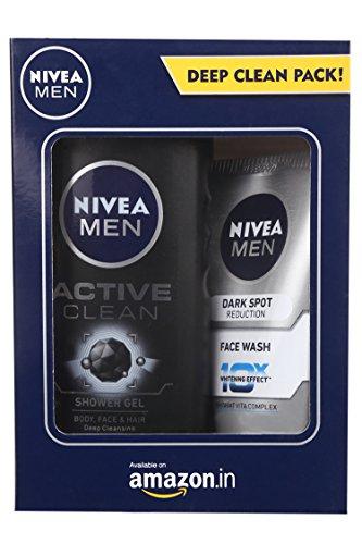 Nivea Men Dark Spot Reduction Facewash, 100ml with Active Clean Shower Gel, 250ml