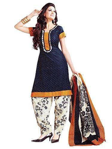 Vaamsi Women's  Salwar Suit Dress Material (Deep1017_Blue_Free Size)