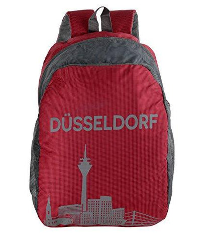 Dussledorf Polyester School Backpack with Laptop Compartment and 2 Bottle Pocket 17 Liters -Grey, Red - NEIGHBOUR JOY