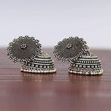 Jaipur Mart Oxidised Silver Plated Handmade Jhumki Earrings For Women - NEIGHBOUR JOY