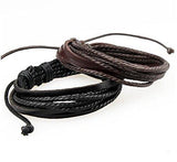 Maryam Black And Brown Leather Bracelet For Men And Boys - NEIGHBOUR JOY