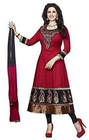 shiroya brothers Women's Red Printed Regular Wear Unstitched Suit Dress Material (New Salwar Suit_129) - NEIGHBOUR JOY