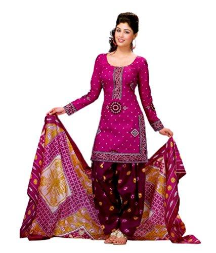 Miraan Women's Cotton Unstitched Salwar Suit Dress Material (Sg302 _Pink _Free Size) - NEIGHBOUR JOY