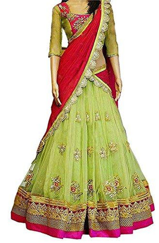 Sanjana Collection Women'S Faux Georgette Lehenga Saree Lehenga Choli (Sc _Perot_Perot_Free Size) - NEIGHBOUR JOY