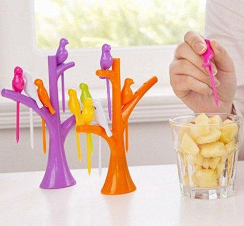 GKP Products ® Set Of 1 - 6 Pcs Plastic Fruit Fork Set