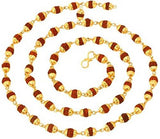 Mens Jewellery Fashion Brown Rudraksha Mala With Gold Cap Necklace Chain - NEIGHBOUR JOY