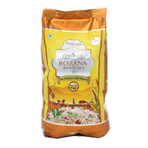 Patanjali Rozana Basmati Rice, 1kg - NEIGHBOUR JOY