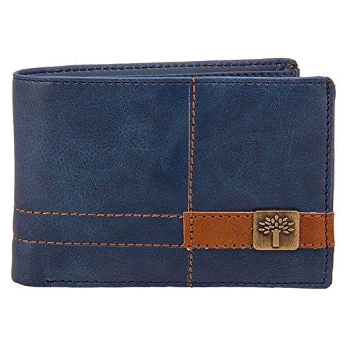 PRT USA Woodland Design Double Stripes Blue Leather Men's Wallet - NEIGHBOUR JOY