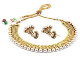 YouBella Jewellery Traditional Pearl Temple coin Necklace Set / Jewellery Set with Earrings for Women