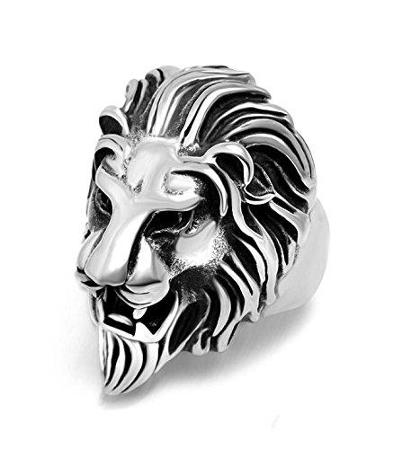 Sorella'z Mens Alloy Metal Silver Tone Lion Head Ring - NEIGHBOUR JOY