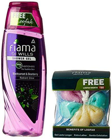 Fiama Di Wills Black Currant Bearberry Radiant Glow Shower Gel, 250ml Free Loofah - NEIGHBOUR JOY