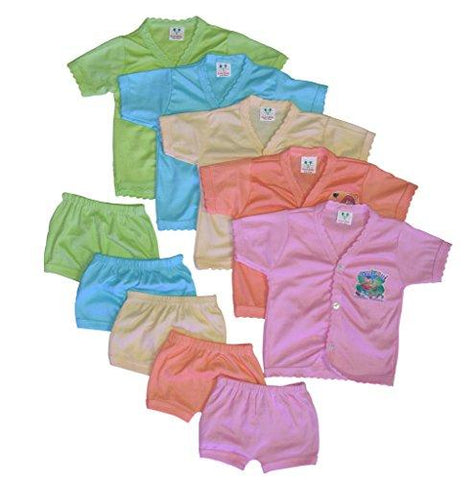 Cool Baby Baby 5 Shirts & Matching Shorts (COOL-004_Multicolour_0 - 6 Months) - NEIGHBOUR JOY