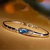 YouBella Jewellery Valentine Collection Designer Crystal Dark Blue Bangle Bracelet For Girls