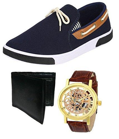 Earton Men Combo Pack of 3 Loafer & Moccasins With Wallet & Watch (9 UK) - NEIGHBOUR JOY