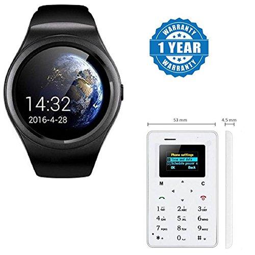 Captcha Lenovo ZUK Z1 Compatible Certified T11 Smart watch With Sim Card Facebook and WhatsApp Support With Ultra Slim ATM Credit Card Size Mobile Phone (1 Year Warranty)