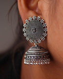 Jaipur Mart Oxidised Silver Plated Handmade Jhumki Earrings For Women - NEIGHBOUR JOY