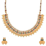 Youbella Jewellery Gold Plated Coin Necklace Set And Red Green Coin Jewellery Set With Earrings For Women