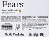 Pears Pure & Gentle Soap Bar, 3 x 125gm