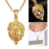 Factorywala Hiphop Rock Punk 'Lion Head' 18K Gold Plated Pendant With Chain For Men Boys - NEIGHBOUR JOY