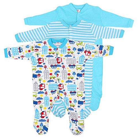 Baby Grow Minni Berry Long Sleeve Cotton Sleep Suit Romper Set of 3 For Boy (3-6M) - NEIGHBOUR JOY