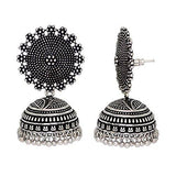 Jaipur Mart Oxidised Silver Plated Handmade Jhumki Earrings For Women - NEIGHBOUR JOY