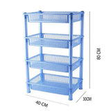 NOVICZ 4 Layer Kitchen Rack Stand Fruits Vegetable Rack Storage Household Office Rack Storage Stand -Blue - NEIGHBOUR JOY